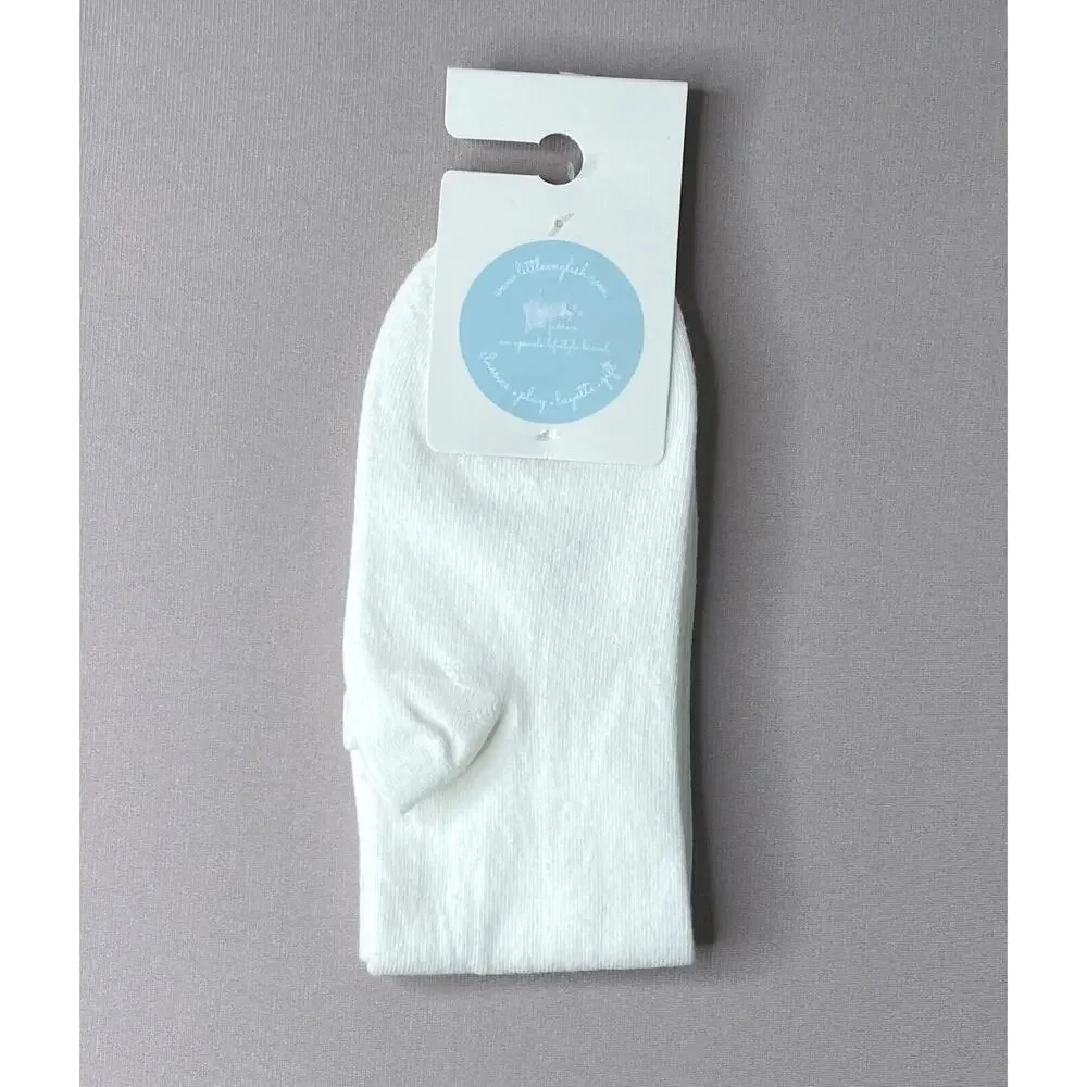 Little English White Pumpkin Embroidered Socks NWT Small/Age 3-4-5-6-7 Girl Boy
